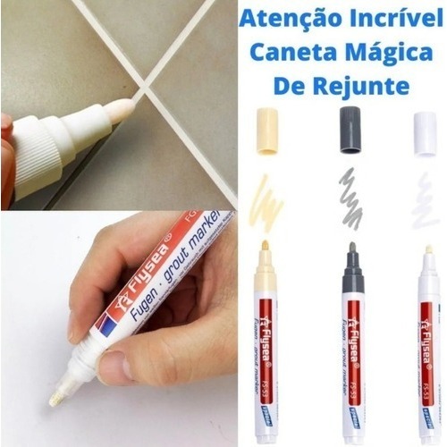 Caneta Rejunte Renovador Azulejo Piso Porcelanato Anti-Mofo