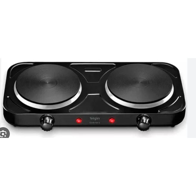 Imagem Fogão Cooktop Elétrico 2 Bocas Preto 127v