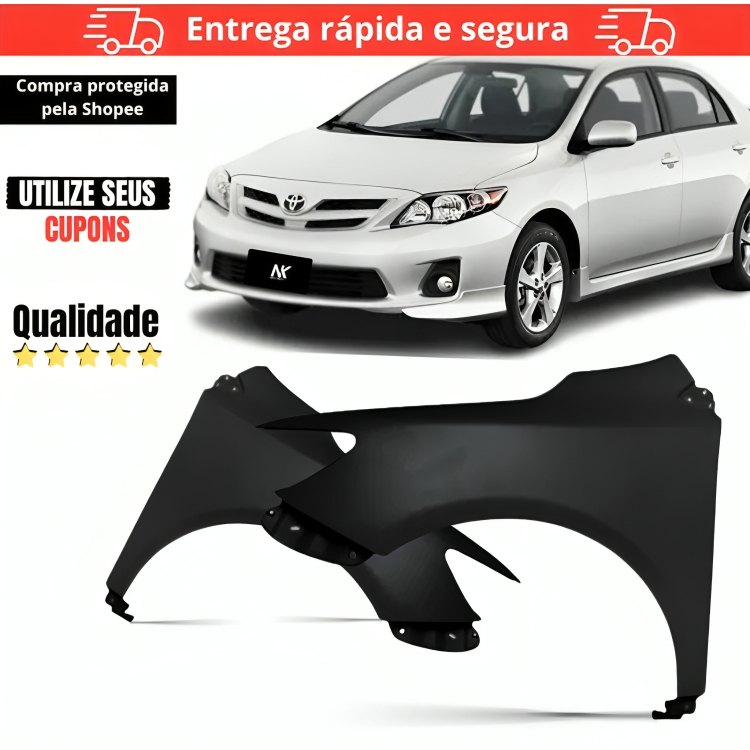 Par/Un Paralama Corolla 2009 2010 2011 2012 2013 Sem Furo Novo Cinza Novo 1ª Linha em Oferta na Shopee