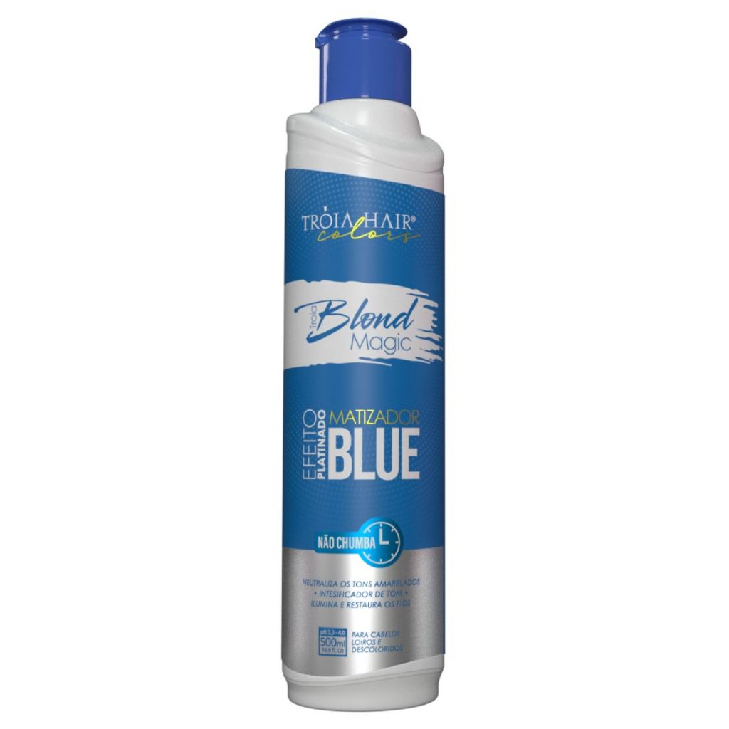 Matizador Tróia Blond Blue Tróia Hair 500ml Efeito Platinado