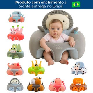 Assento Bebê Sofá Pelúcia Almofada Apoio Postura Antiqueda Aprender Sentar Antialérgico Premium Infantil