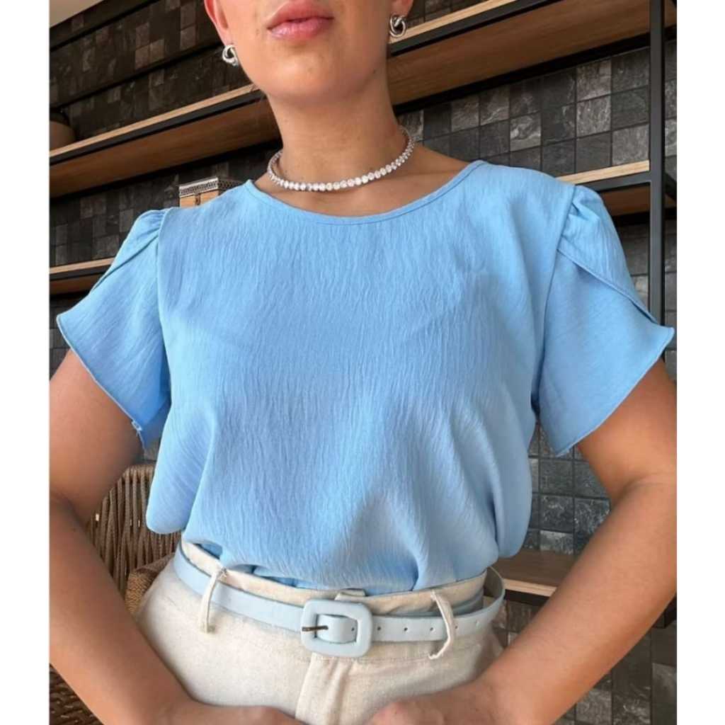 Blusa femenino duna Com Manga princesa 2025 em Oferta na Shopee