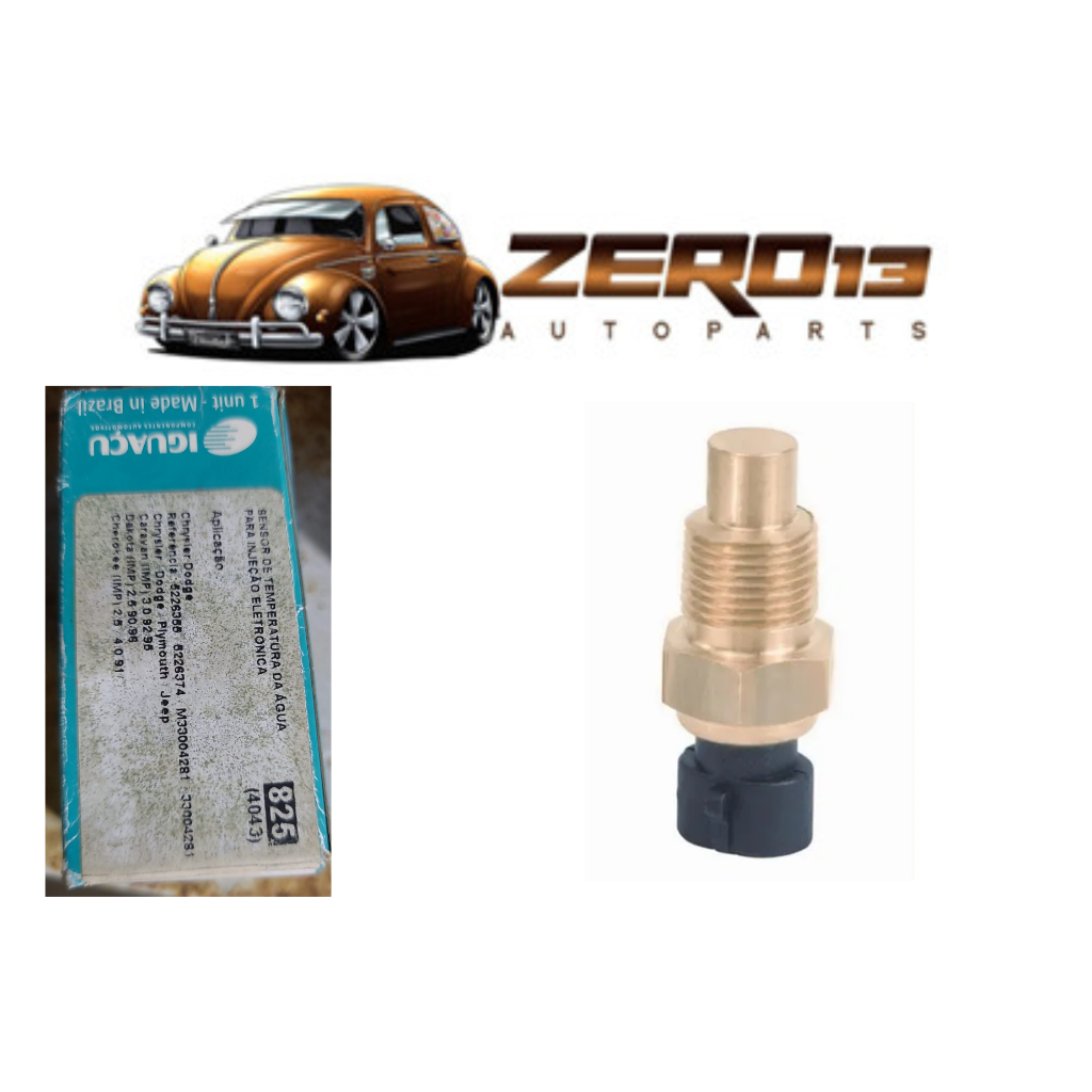 Sensor de Temperatura Da Agua p/Injeção Eletronica Dodge Caravan , Dakota , Jeep Cherokee - IGUAÇU 825 (4043)