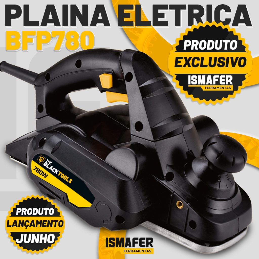 Plaina Elétrica Manual 100% Rolamentada 780w The Black Tools em Oferta na Shopee
