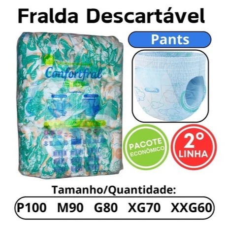 FRALDA INFANTIL CONFORTFRAL BABY FRALDA CALÇA SEGUNDA LINHA ATACADO