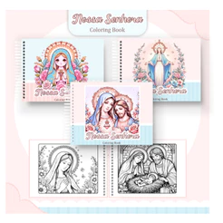 Livro de Colorir - NOSSA SENHORA - Caderno de Desenho Pintura Coloring Book
