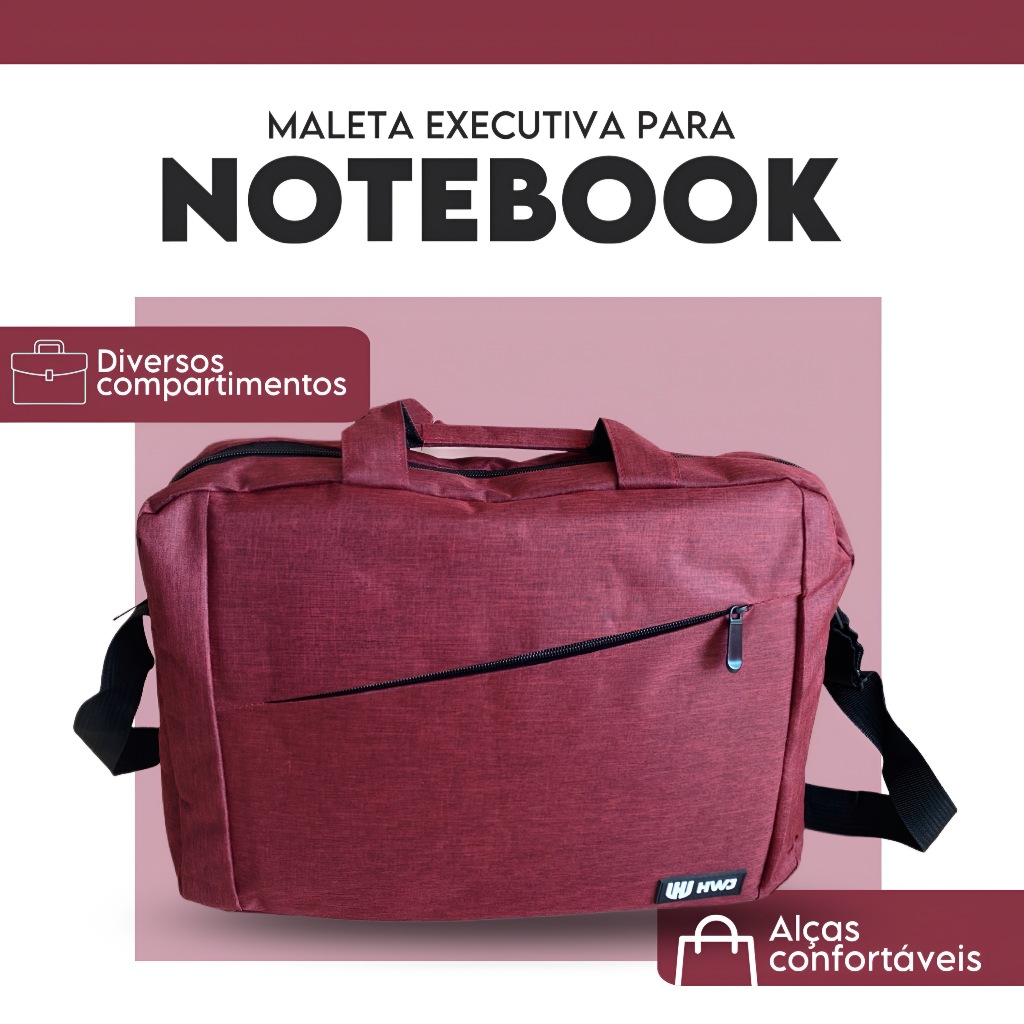 MALA EXECUTIVA PARA NOTEBOOK 14 15 Polegadas Capa Pasta Bolsa Alça Organizadora