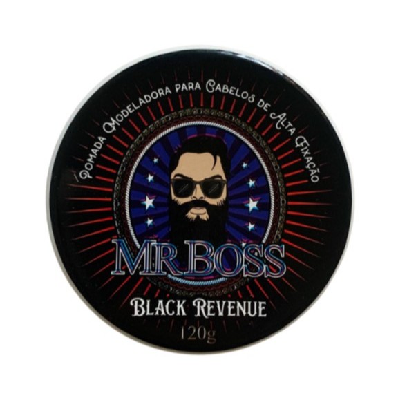 Pomada Modeladora Safira Linha Mr Boss para Cabelo & Barba de Alta Fixação Black Revenue