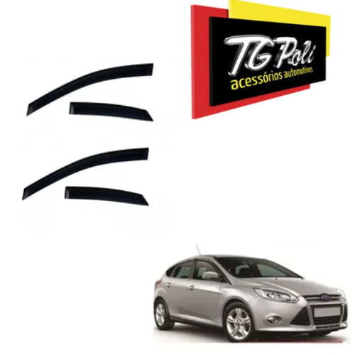 Calha para Carro Novo Ford Focus Hatch/Sedan 2014 a 2019 4 Portas