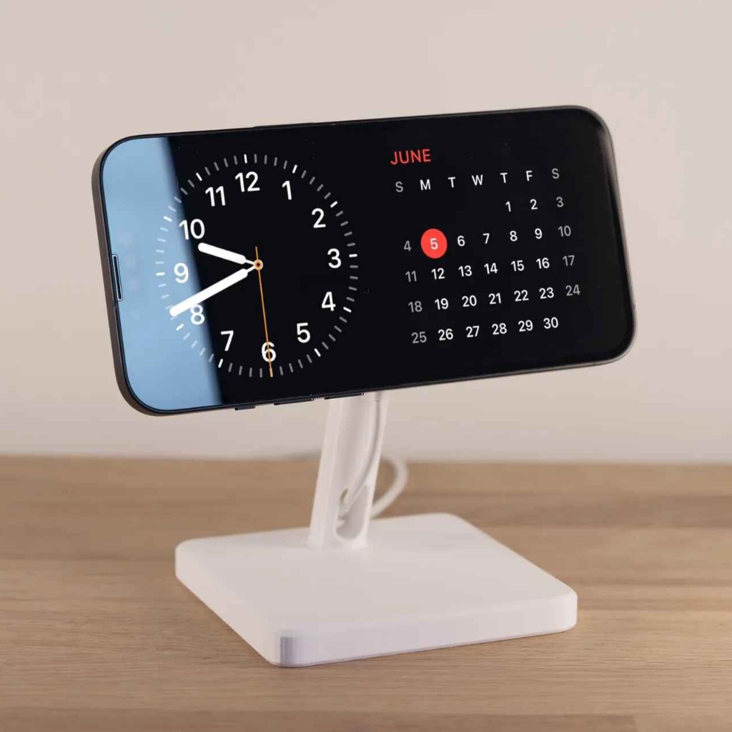 Suporte de Carregador Magsafe Minimalista para iPhone Mesa Cabeceira Dock Modo em Espera StandBy