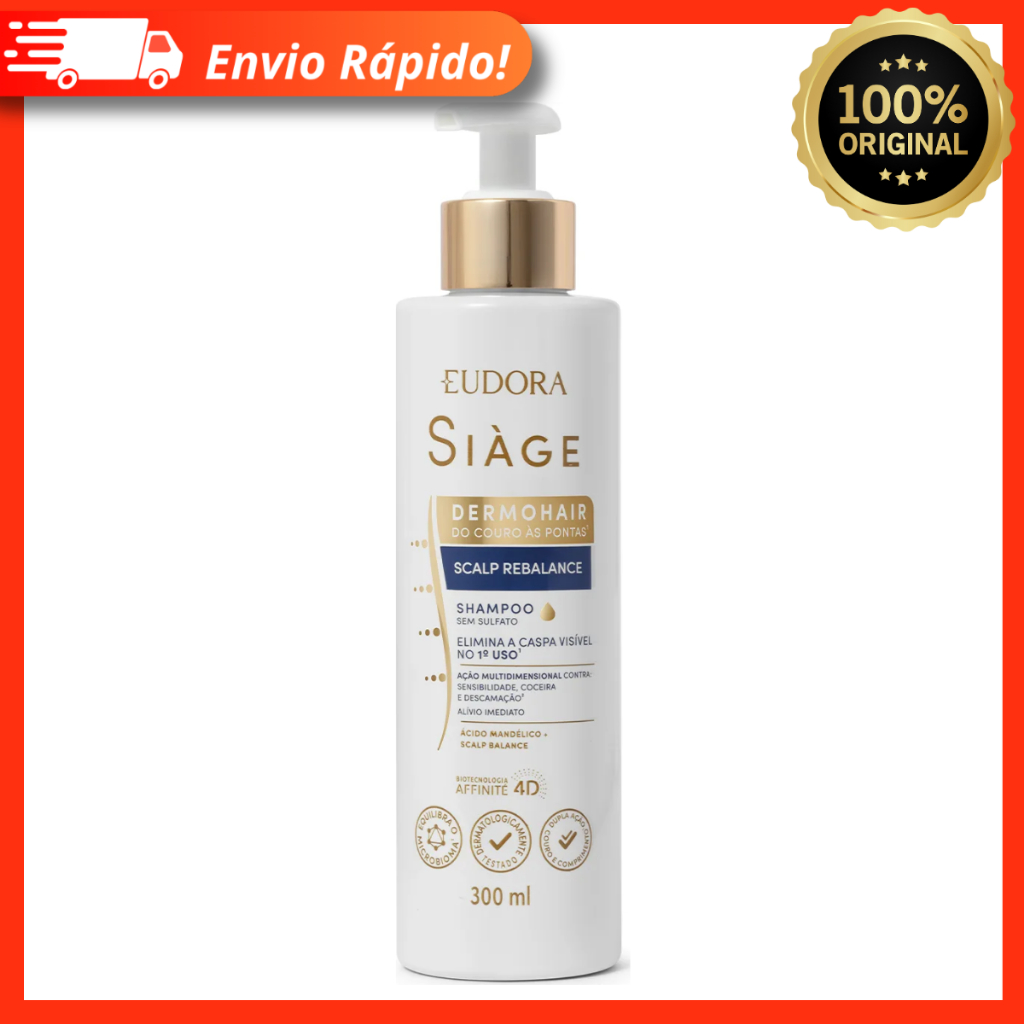 Shampoo Siàge Dermo Hair Scalp Rebalance 300ml - Eudora