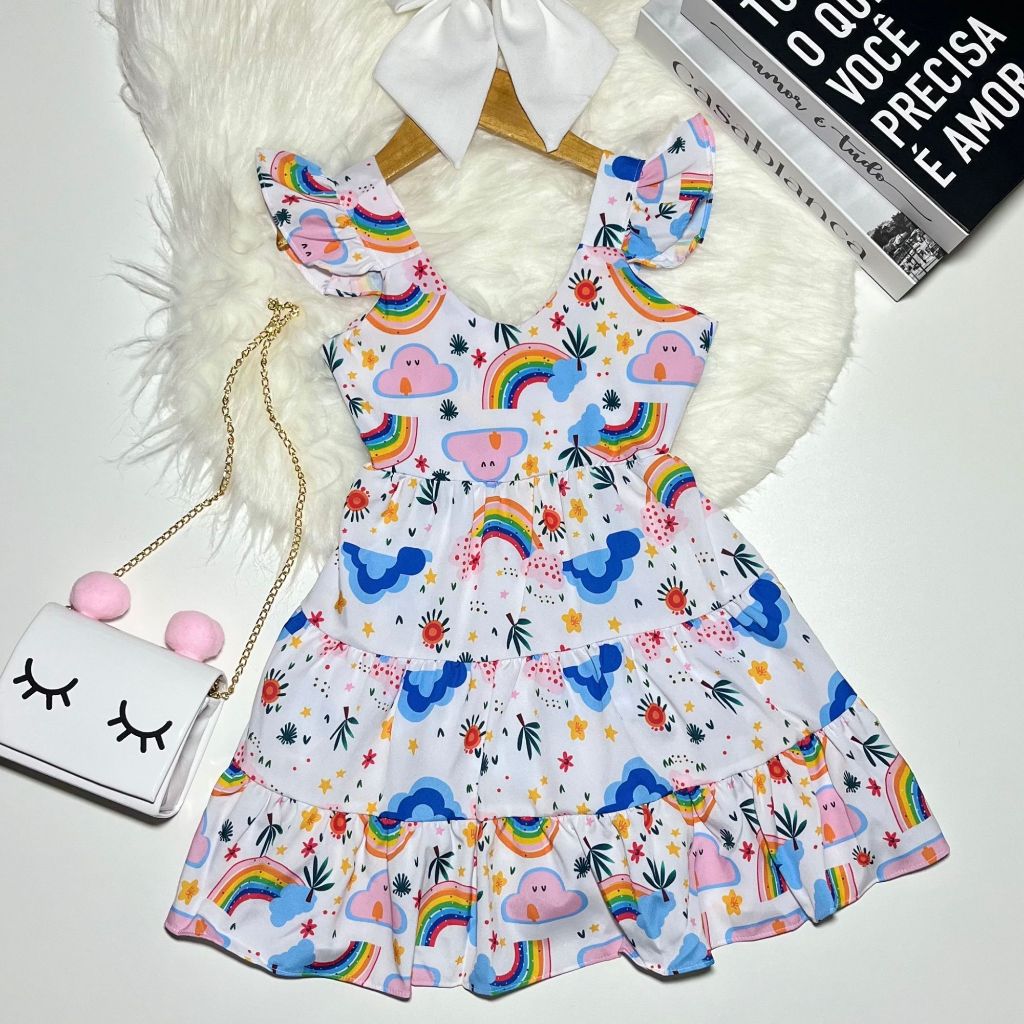 Vestido Infantil Menina Festas Premium Soltinho Confortável Verão Nuvem Menininha em Oferta na Shopee