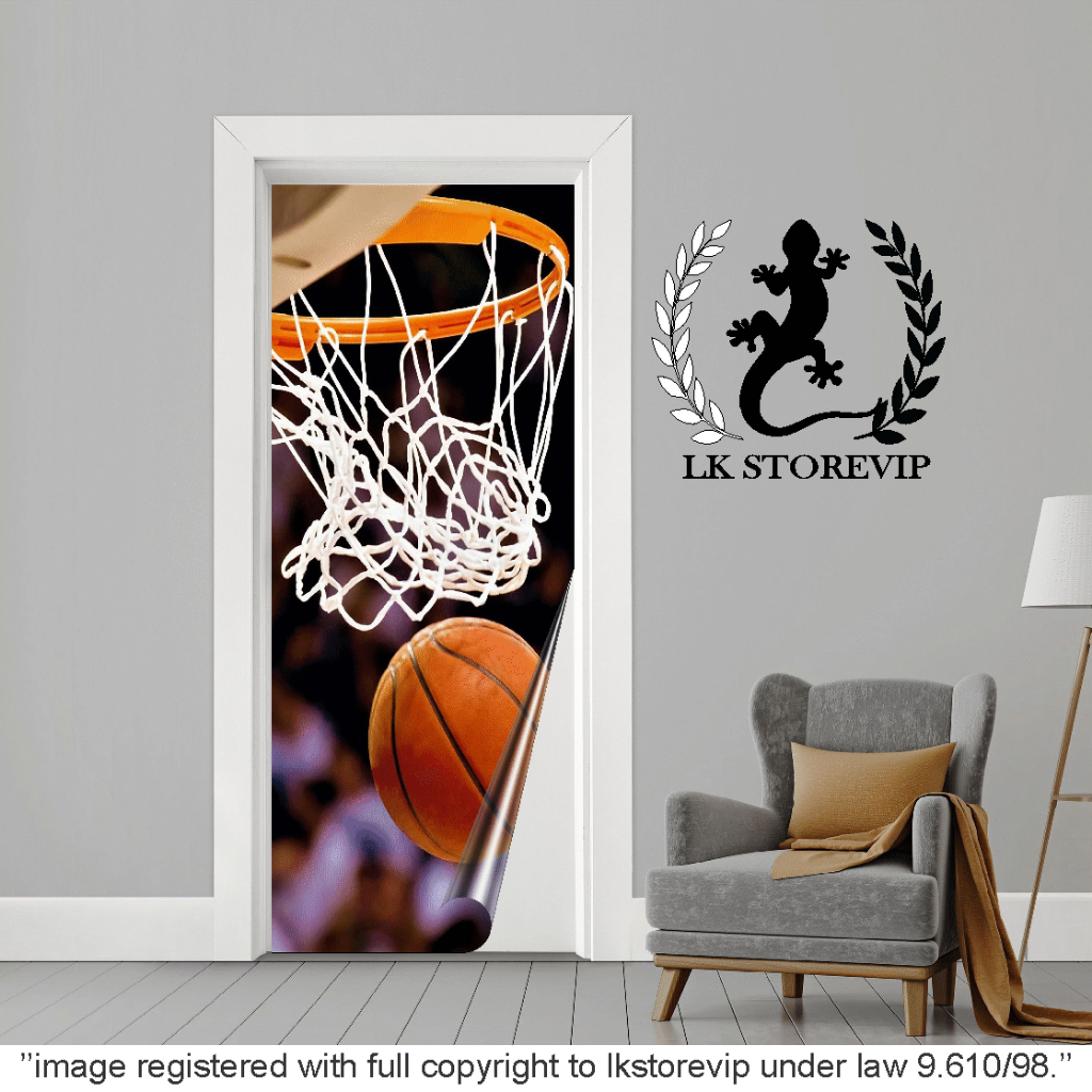 adesivo para porta esporte basquete 83x213
