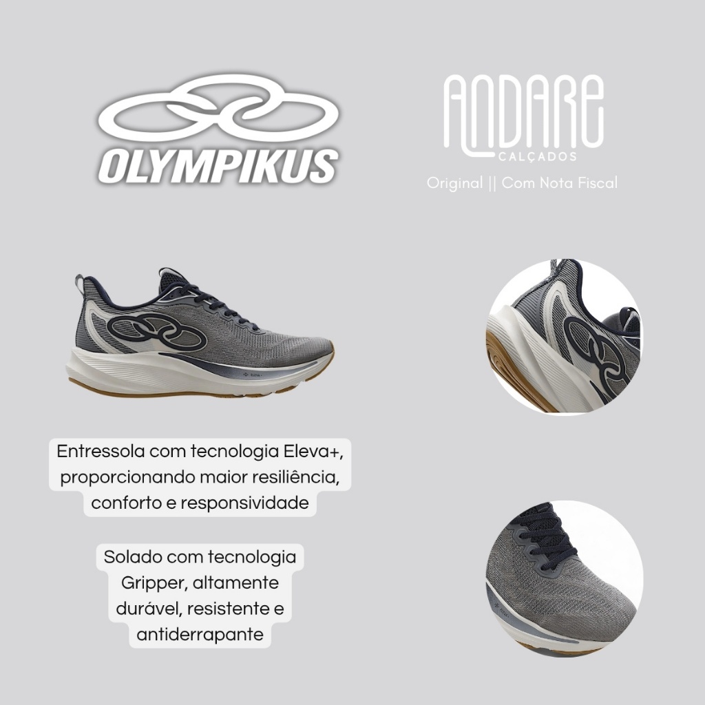 Detalhes do Tenis Olympikus Circuito Masculino Eleva+ Gripper Original