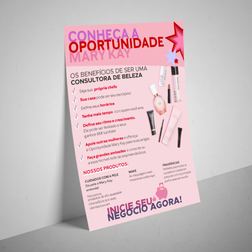 Pacote 100 und - Folheto de Oportunidade de Negócios Mary Kay