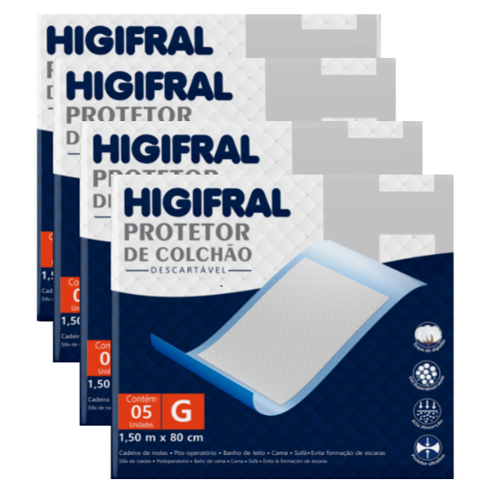 Kit 4 Pcts Protetor de Colchão e Lençol Descartável Higifral