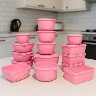 Kit 15 Potes Para Cozinha Organizador De Alimentos De Plástico Reforçado Vasilha