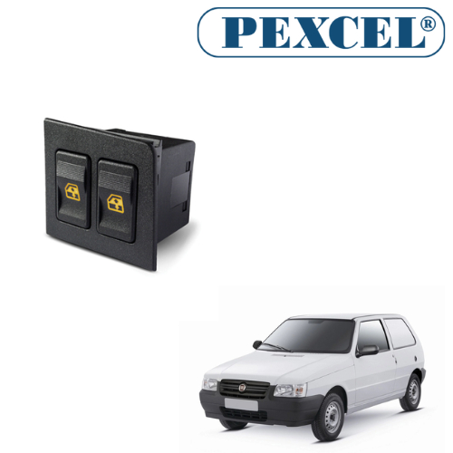 Interruptor de vidro elétrico Uno Antigo Duplo- Dianteiro Esquerdo Ambar