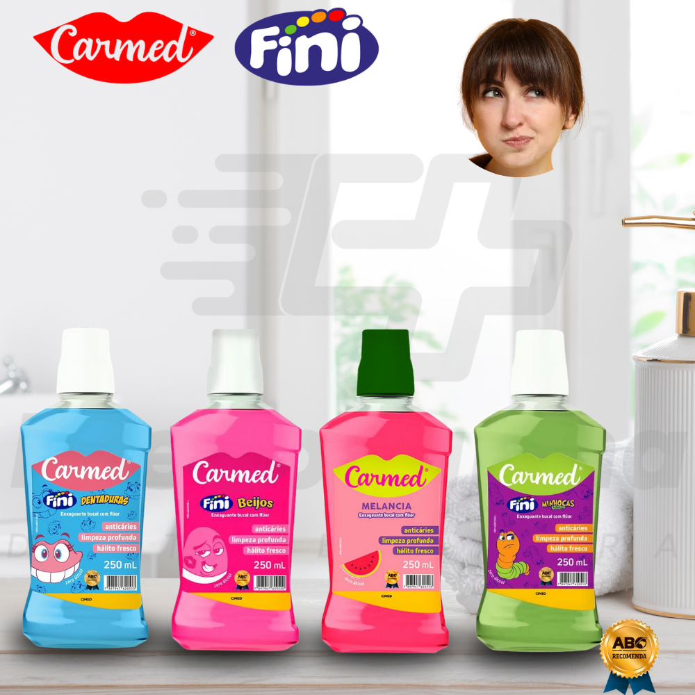 Carmed Enxaguante bucal fini beijos, dentaduras, malancia e minhocas 250ml