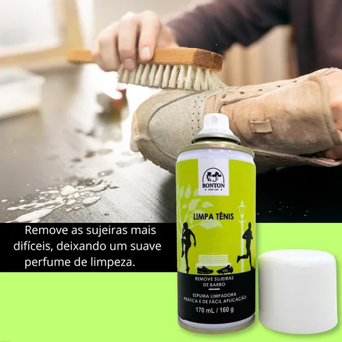 Espuma Incolor Limpa Tênis 170ml Spray Fácil Higienização Remove Sujeiras Difíceis