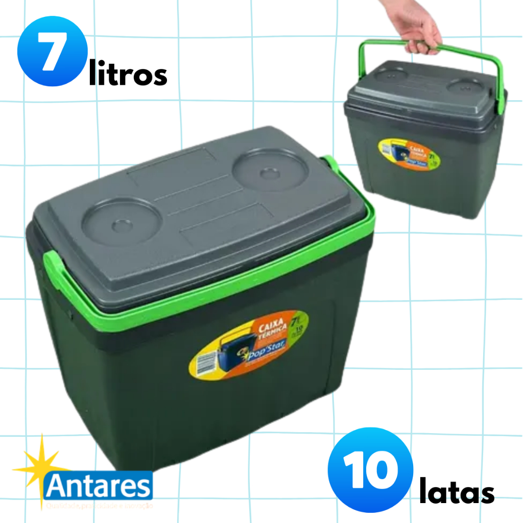 Caixa Térmica Cooler 7 Litros 10 Latas | Pequena Portátil | Resistente | Conservador Térmico Praia em Oferta na Shopee