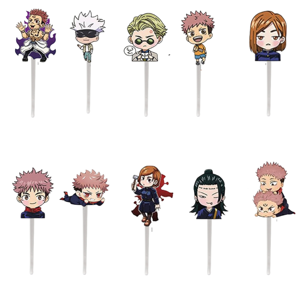 50 Toppers Jujutsu Kaisen p/ Docinho de festa Infantil em Oferta na Shopee