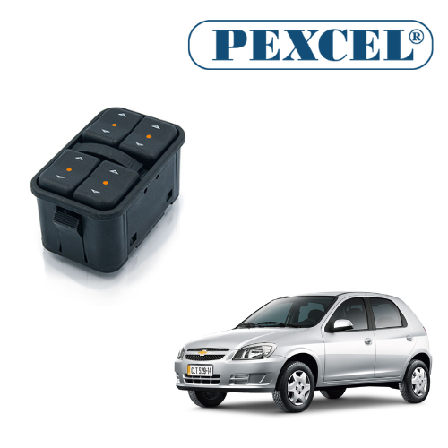 Interruptor de vidro elétrico Celta Novo Quadruplo- Dianteiro Esquerdo