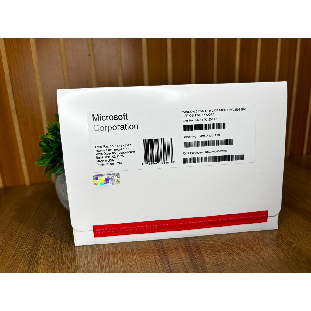 Windows Server 2025 Standard DVD Mídia Física Original | Nota Fiscal