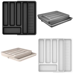 Organizador Extensível de Gavetas Porta Talheres Utensílios Cozinha Bandeja com Extensor Grande OU