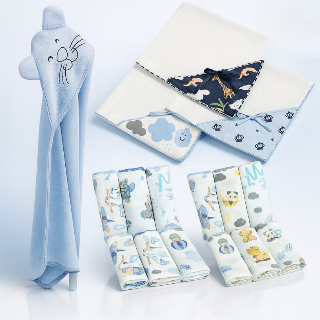 Kit Enxoval Bebê 15 Peças Toalha Bordada Manta Fralda Algodão em Oferta na Shopee