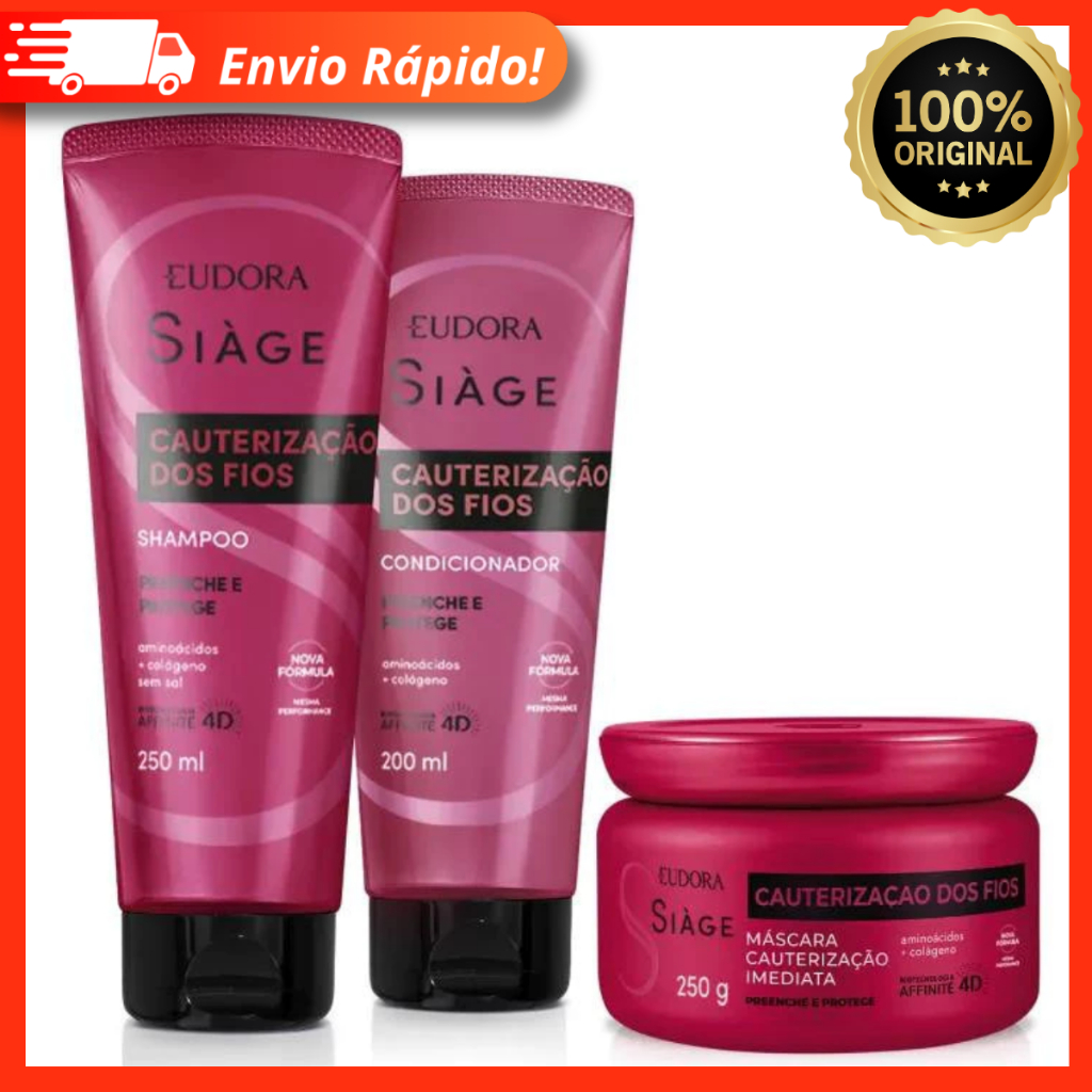 Combo Siàge Cauterização dos Fios: Shampoo + Condicionador + Máscara - Eudora
