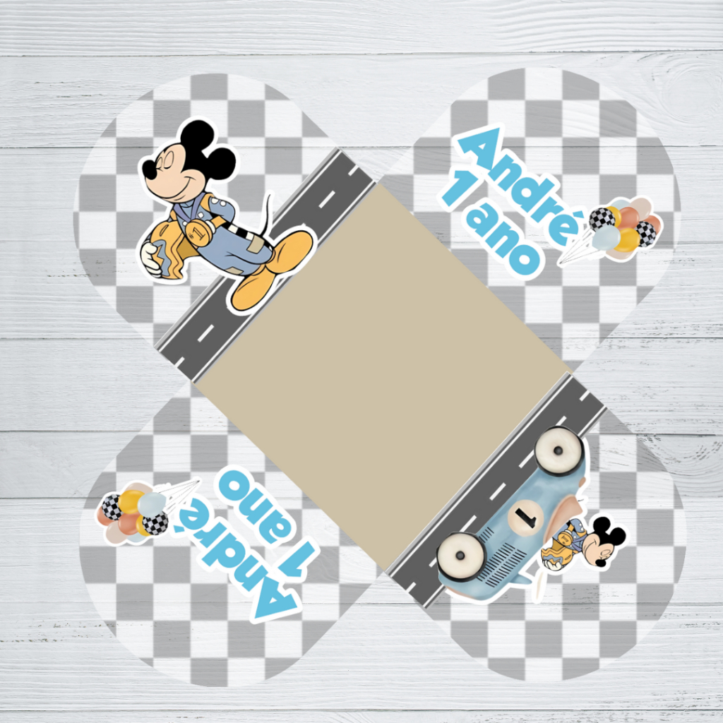 kit 100 forminhas + 100 tags para docinhos mickey racers- Mickey- Corrida- Mickey carros