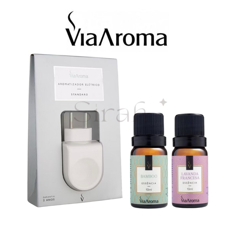 Difusor Aromatizador de Ambiente Elétrico Standard Branco Via Aroma+2 Essencias a Escolher