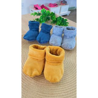 Kit 3 Pares Pantufas Bebê Malha e Plush Menino e Menina Enxoval em Oferta na Shopee