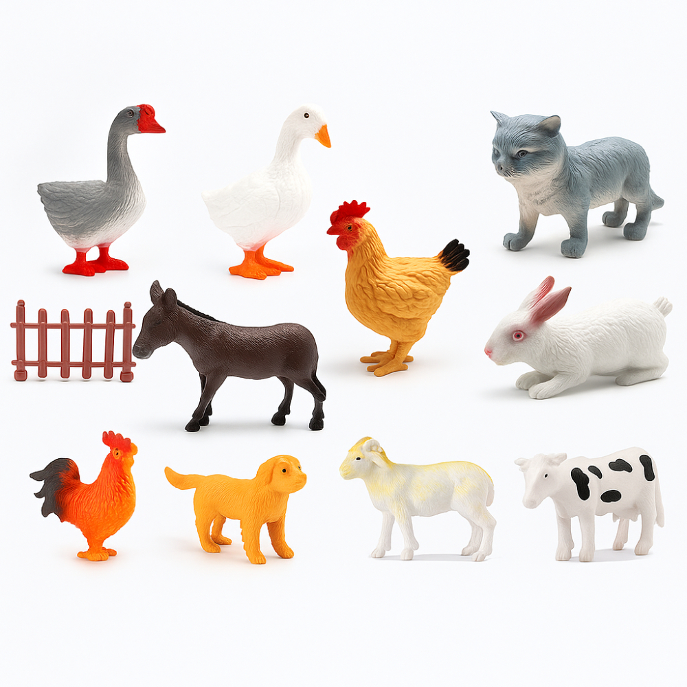 Animais De Brinquedo Fazenda Brinquedos Para Menino Infantil Kit Animal Interativo Crianças