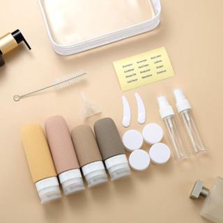 kit para viagem com 15 peças necesser frascos potes e acessórios em Oferta na Shopee