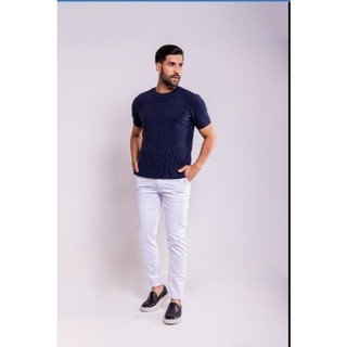 Calça Branca Profissional Masculina – Sarja Alfaiataria com Elastano Saúde 30 ao 48