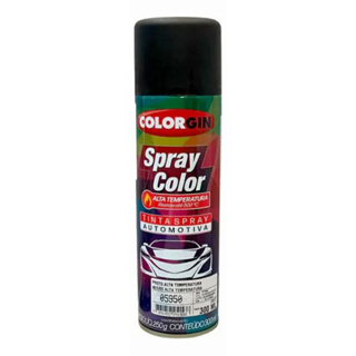 TINTA SPRAY AUTOMOTIVA COLORGIN PRETO ALTA TEMPERATURA 300ML em Oferta na Shopee