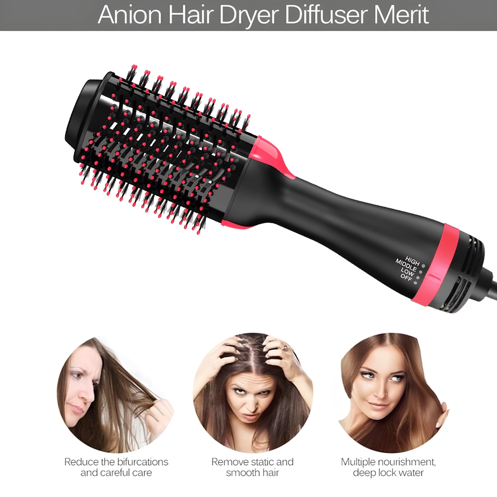 Escova Secadora Alisador Elétrica Quente Cabelo Com 3 Em1 Hair Styler FANG APENAS 110V 5