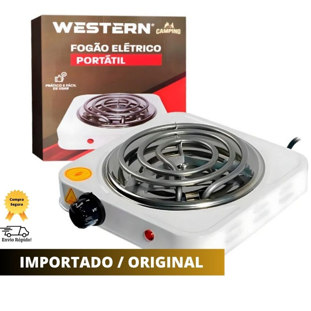 Fogareiro Elétrico 1 Boca 1200 Watts Fogão Cooktop Qualquer Panela 110v 127v portátil Cozinha Compacto