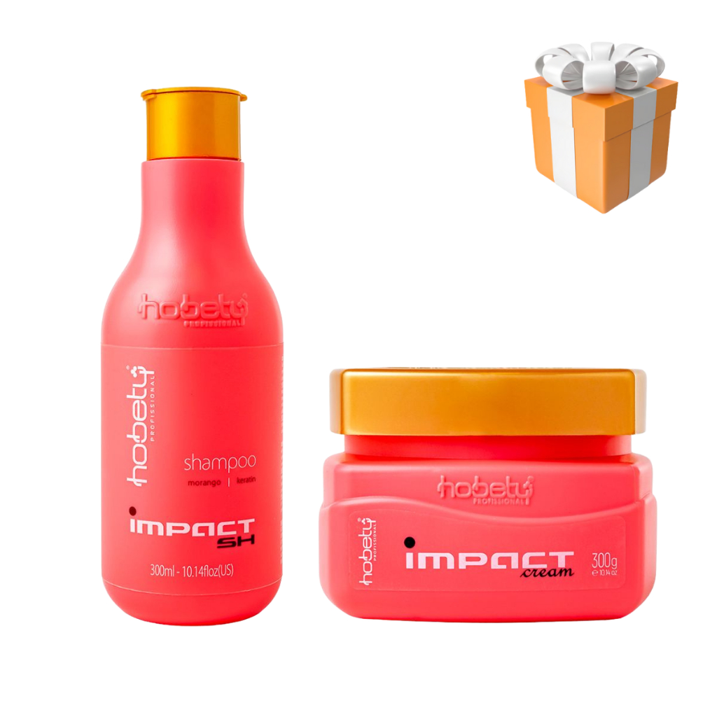 Kit Hobety Impact Morango Shampoo 300ml+Mascara 300g em Oferta na Shopee