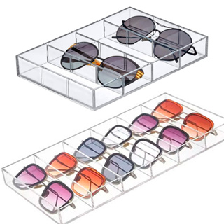 Bandeja Media Porta Óculos 04 06 08 Nichos Acrílico sem capa Porta Maquiagem e Óculos – Organizador com Divisórias em Oferta na Shopee