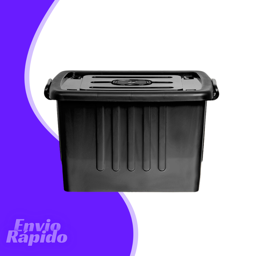 Container Com Roda 77 Litros Grande Cesto Organizador Plastico Com Tampa Trava Cesto Multiuso 77L