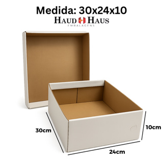 Kit c/ 5 Caixas de Papelão Branca 30x24x10 – Perfeita para Presentes e Lembranças em Oferta na Shopee