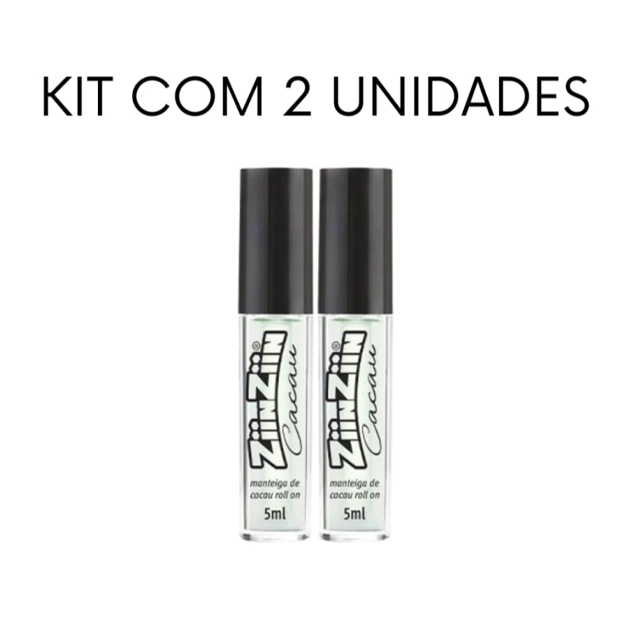 KIT 2 Manteiga de Cacau com Própolis Líquida Rollon 5ml - ZiinZiin