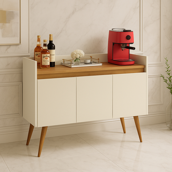 Aparador Buffet Ambientado Modelos 3 Portas Pés Palito  - Diversas Cores - MJM Casa dos Móveis em Oferta na Shopee
