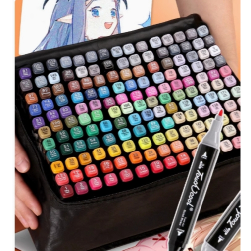 Kit Touch Canetinha Colorida Para Colorir Ponta Dupla Diversos Tamanhos 24/36/48/60/80/120 em Oferta na Shopee