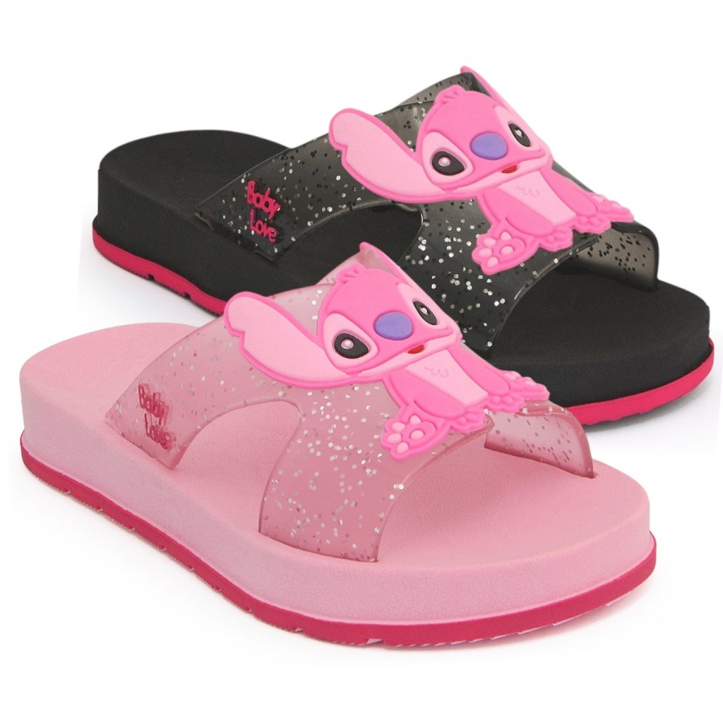 Kit 2 Pares Sandália Infantil Stitch Feminina Papete Moderna Confortável em Oferta na Shopee