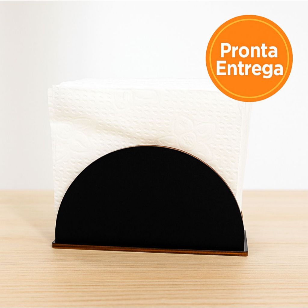 Porta Guardanapo Meia Lua MDF Preto ideal para festas e restaurantes - KIT 10 unidades em Oferta na Shopee