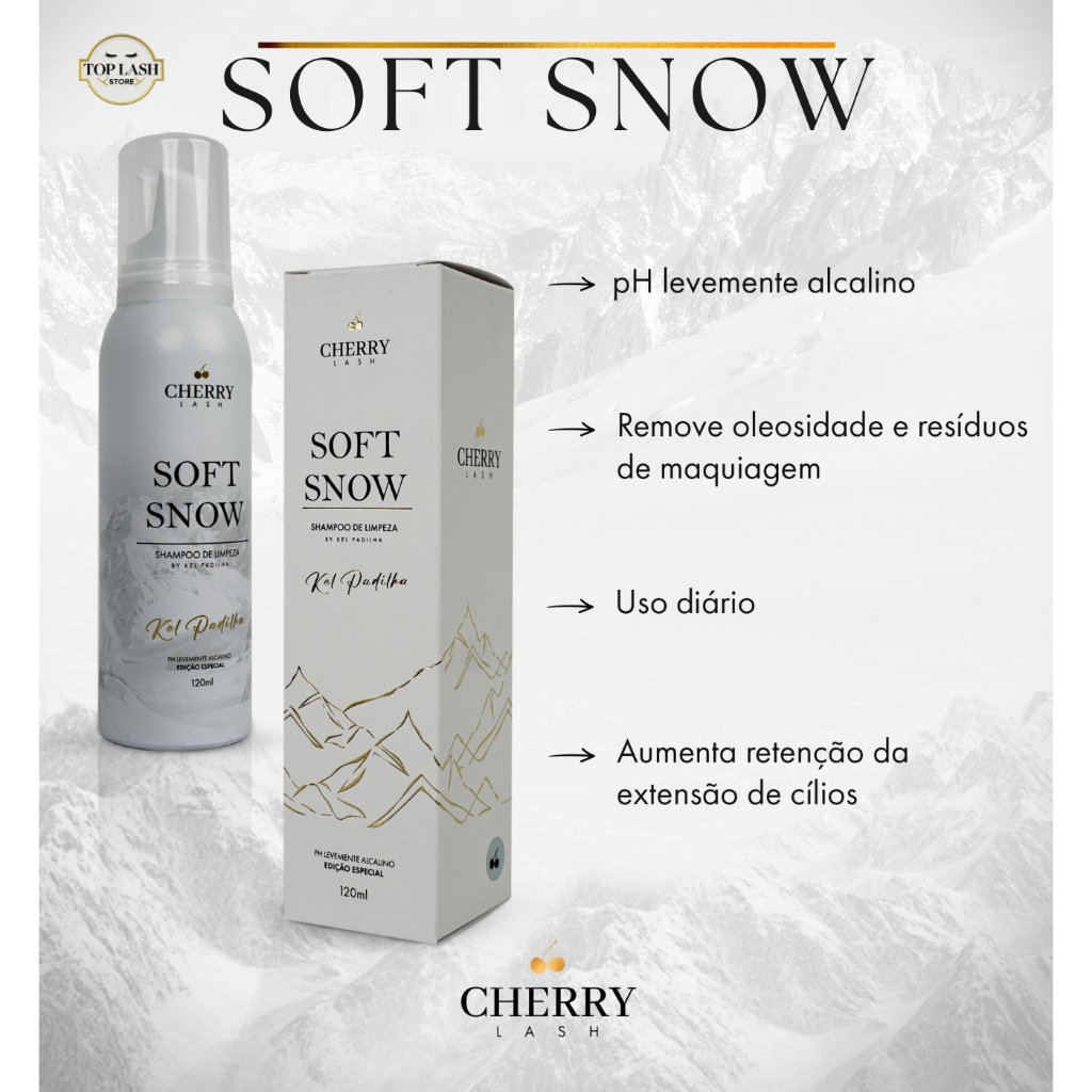 Shampoo de Limpeza Soft Snow Cherry | Higienizador para Extensão de Cílios em Oferta na Shopee